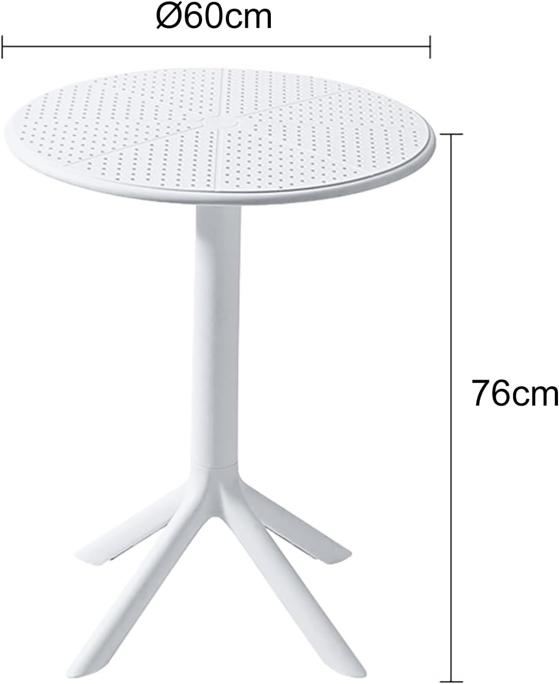 Okrągły stolik ogrodowy VORTIVO Ø60 cm | Balkon, taras i ogród | Odporny na warunki atmosferyczne