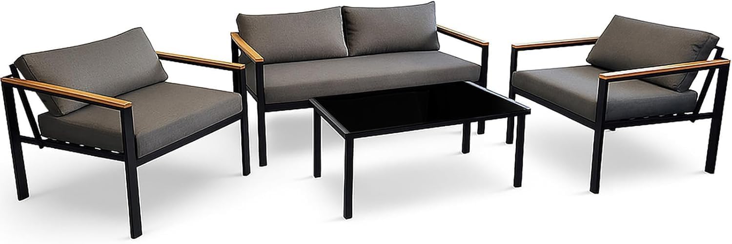Zestaw mebli ogrodowych MILO 4-elementowy – sofa, 2 fotele i stolik