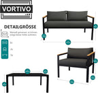 Zestaw mebli ogrodowych MILO 4-elementowy – sofa, 2 fotele i stolik