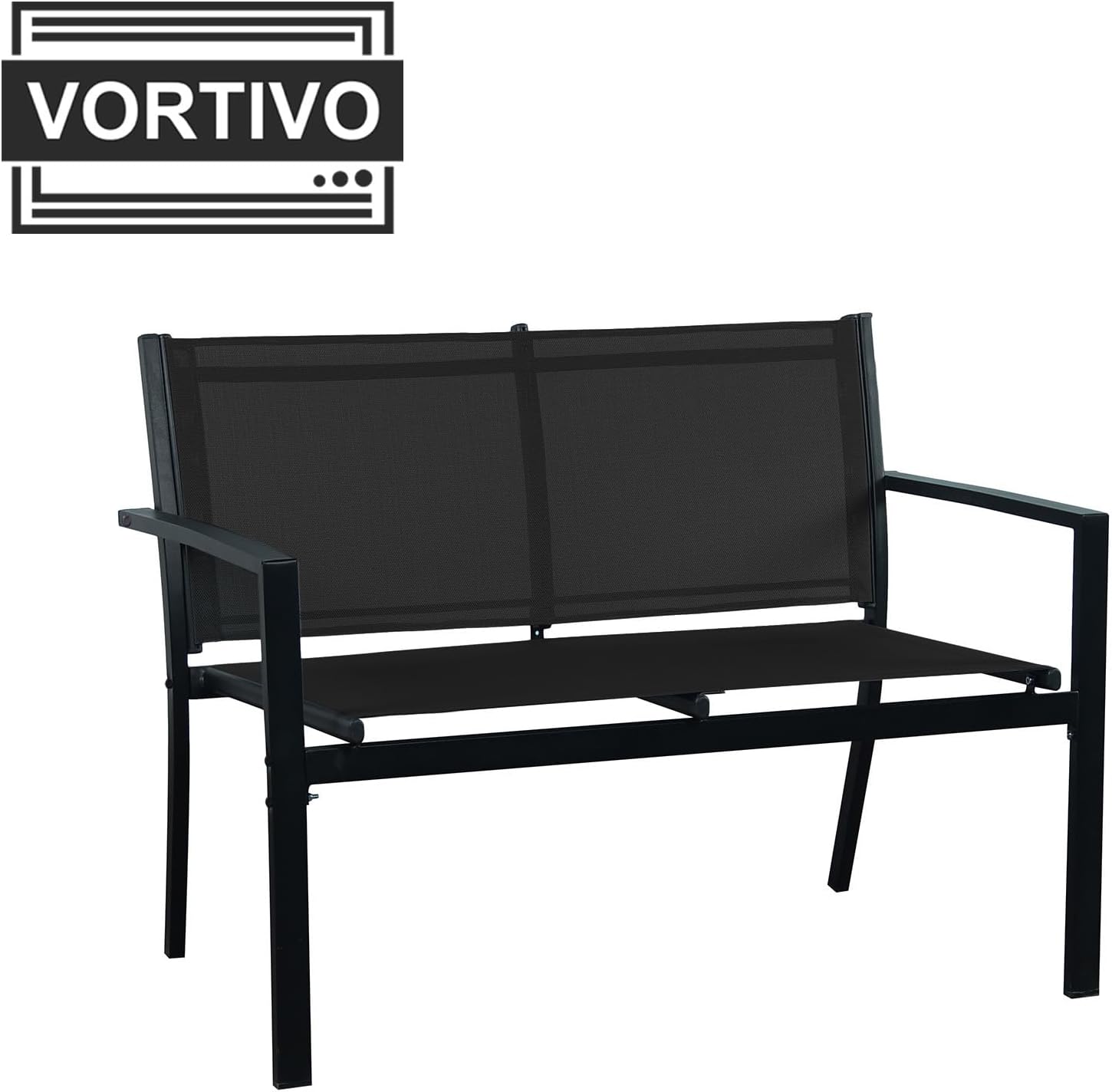 Zestaw mebli ogrodowych NERO 4-elementowy – sofa, 2 fotele i stolik ze szklanym blatem