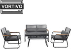 Zestaw mebli ogrodowych TIVO 4-elementowy – sofa, 2 fotele i stolik