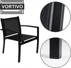 Zestaw mebli ogrodowych NERO 4-elementowy – sofa, 2 fotele i stolik ze szklanym blatem