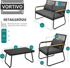 Zestaw mebli ogrodowych TIVO 4-elementowy – sofa, 2 fotele i stolik